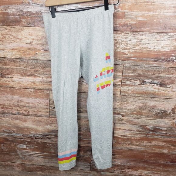 Nike Womens Athletic Leggings Gray Multicolor Logo Size Medium - Picture 1 of 4